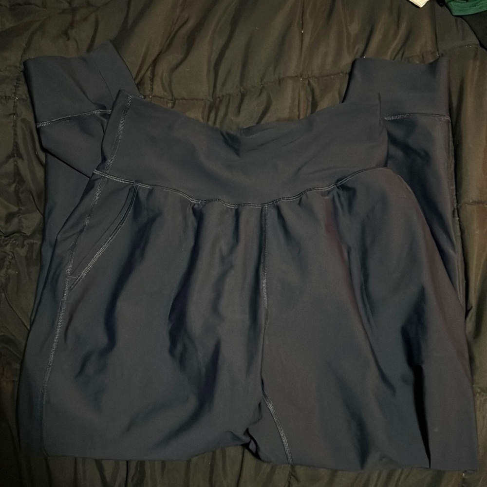 Women’s navy blue joggers - silk like material